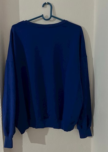 Mavi Renkli Baskılı Yazılı Sweatshirt - Görsel 2