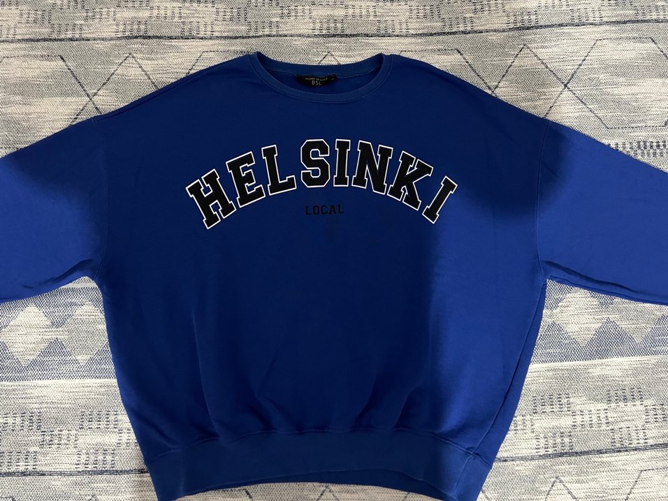 Mavi Renkli Baskılı Yazılı Sweatshirt - Görsel 5