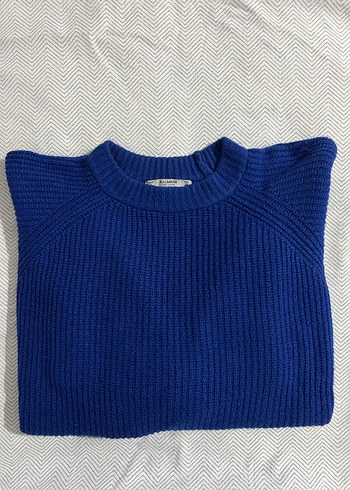 Pull Bear Mavi Salaş Kazak - Görsel 5