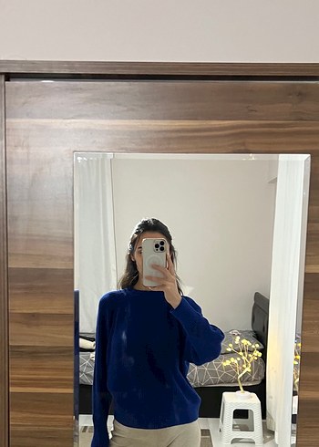 Pull Bear Mavi Salaş Kazak - Görsel 2