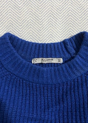 Pull Bear Mavi Salaş Kazak - Görsel 6