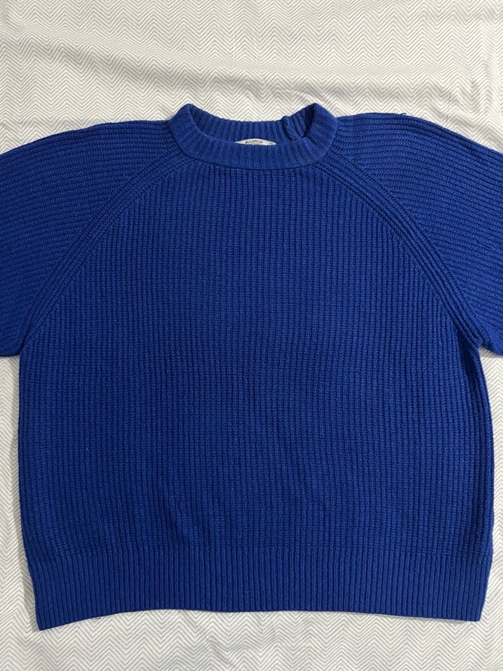 Pull Bear Mavi Salaş Kazak - Görsel 4