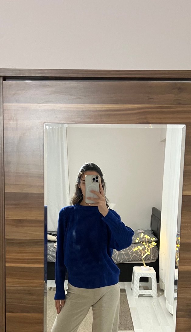 Pull Bear Mavi Salaş Kazak - Görsel 2