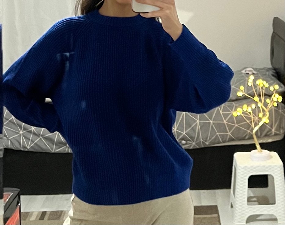 Pull Bear Mavi Salaş Kazak - Görsel 3