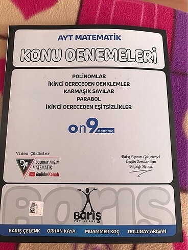 BARIŞ YAYINLARI AYT MATEMATİK KONU DENEMELERİ 19?LU