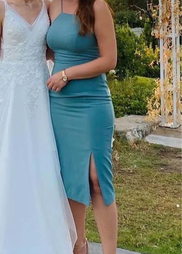 Mint yeşili elbise - Görsel 3