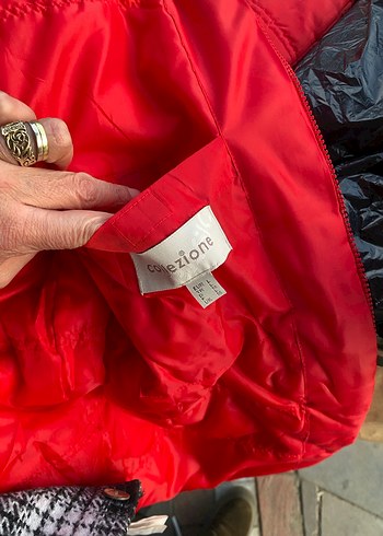 Kırmızı Fermuarlı Kadın Kış Montu - Görsel 7