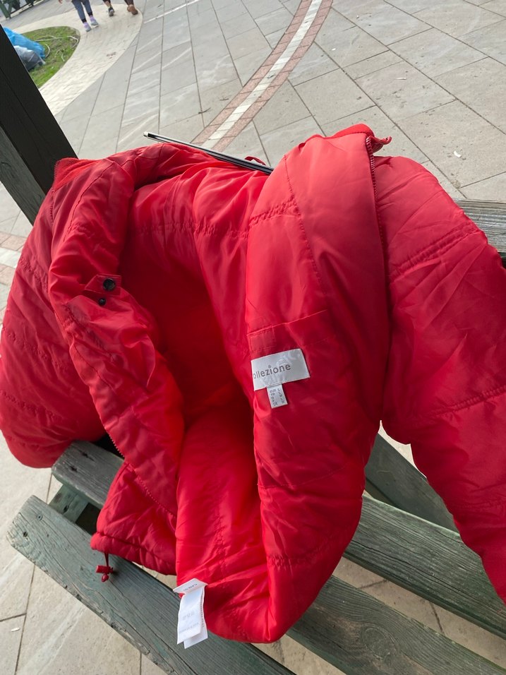 Kırmızı Fermuarlı Kadın Kış Montu - Görsel 5