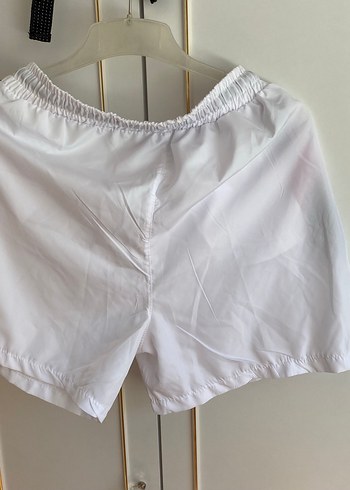 Beyaz Loose Fit Mini Spor Şort - Görsel 2
