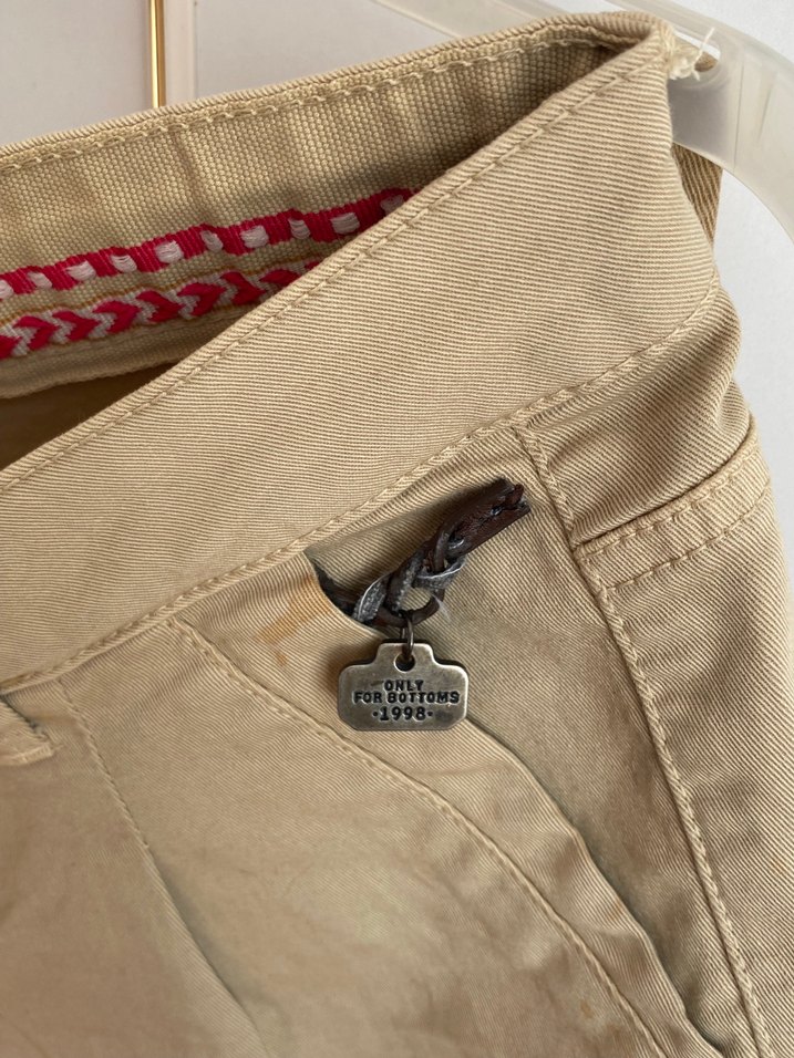 Bej Pamuklu Kemerli Mini Şort - Görsel 5