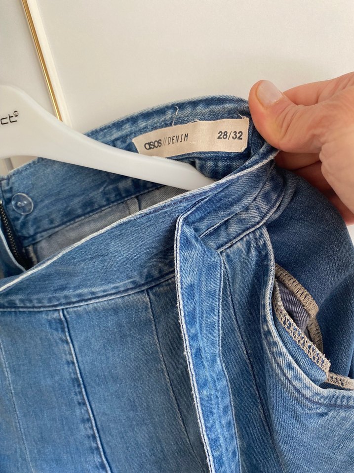 Kadın Mavi Bol Kesim Midi Kot Pantolon - Görsel 3