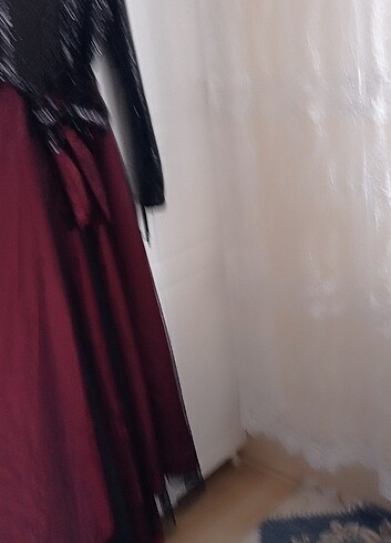 Bordo siyah pul işlemeli abiye  - Görsel 5