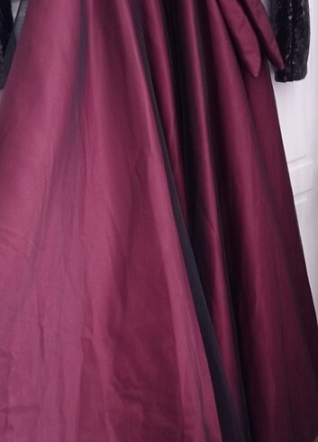 Bordo siyah pul işlemeli abiye  - Görsel 8