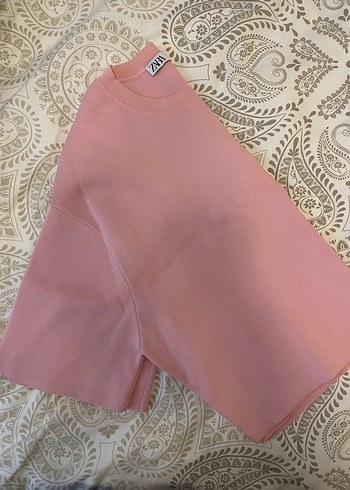 Zara Zara Pembe Kadın Kısa Kollu Triko