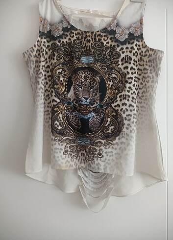 Bayan bluz leopar desenli 