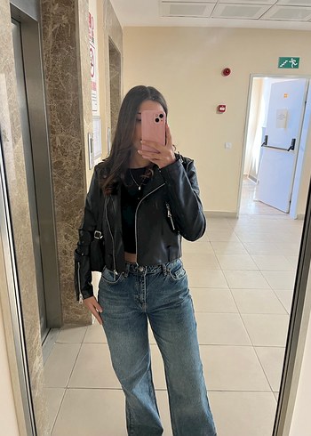 Mavi Soluk Efekt Vintage Yüksek Bel Wide Leg Jeans - Görsel 4