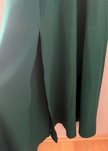 Yeşil Drapeli Uzun Abiye Elbise - Görsel 2