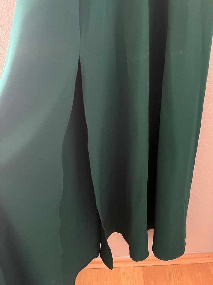 Yeşil Drapeli Uzun Abiye Elbise - Görsel 2