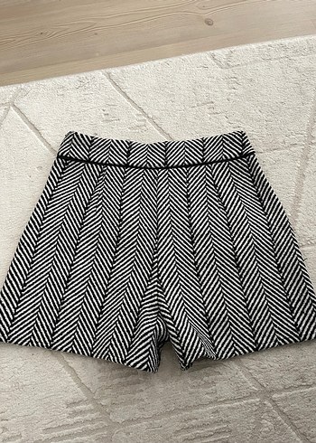 Kadın Gri Zebra Desenli kışlık şort - Görsel 2