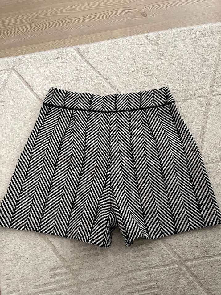 Kadın Gri Zebra Desenli kışlık şort - Görsel 2