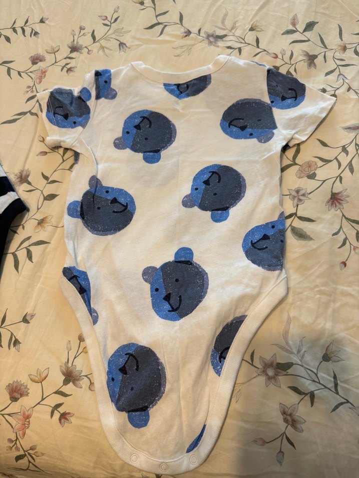 Gap Mavi Ayı Baskılı Bebek Kısa Kollu Body - Görsel 2