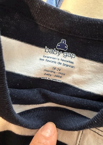 Gap Çizgili Bebek Erkek Body - Görsel 3