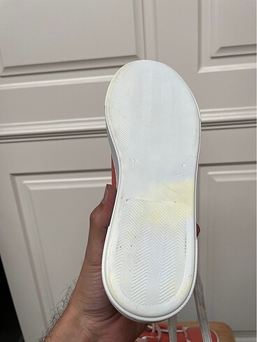 37 Beden Turuncu Beyaz Kadın Sneaker - İlave bağcık hediyeli