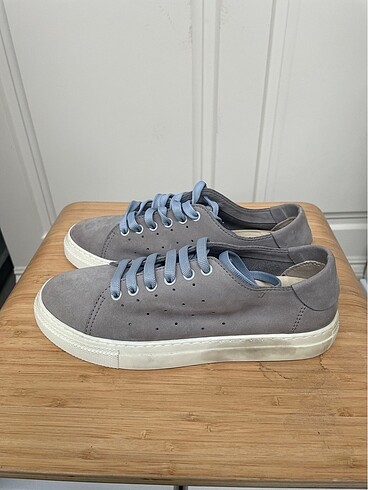 Diğer Hakiki Deri Mavi Gri Kadın Sneaker