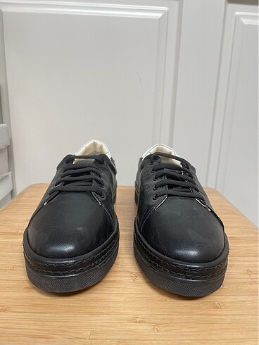 Diğer Hakiki Deri Bağcıklı Siyah Kadın Sneaker