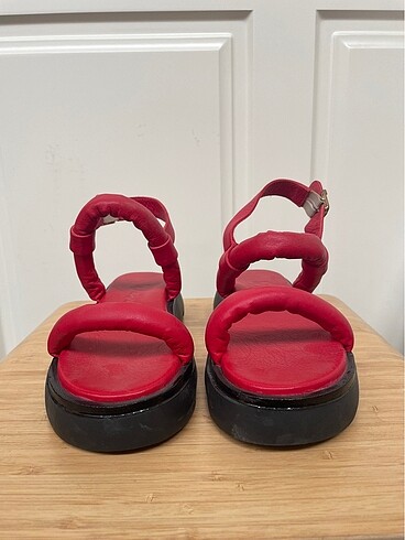 Diğer Hakiki Deri Kırmızı Renk Konfort Kadın Sandalet