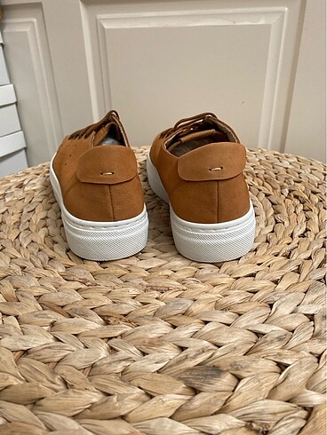 40 Beden Kadın Hakiki Deri Taba Sneaker