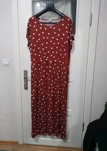 keremit renkte Puantiyeli Uzun Bohem Elbise marka temsilidir. - Görsel 5