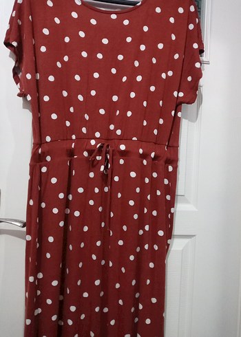 keremit renkte Puantiyeli Uzun Bohem Elbise marka temsilidir. - Görsel 3