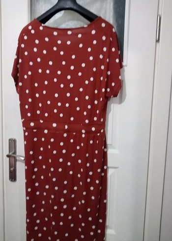 keremit renkte Puantiyeli Uzun Bohem Elbise marka temsilidir. - Görsel 2