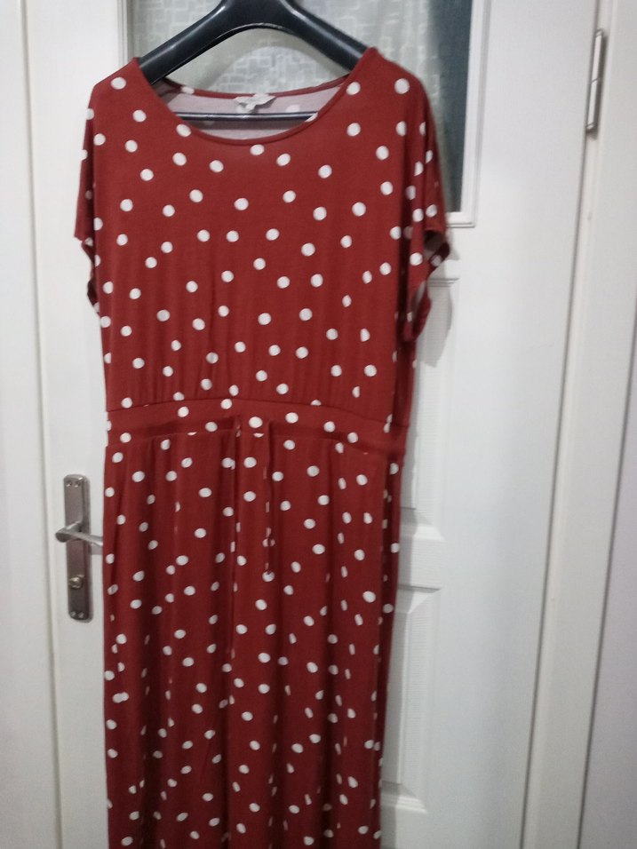 keremit renkte Puantiyeli Uzun Bohem Elbise marka temsilidir. - Görsel 4