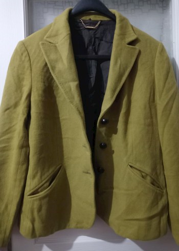 Düğmeli Kaşe ceket modeli ,fıstık yeşili Ceket - Görsel 2