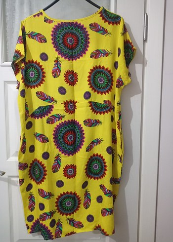 Renkli otantik Desenli yazlık Elbise - Görsel 3