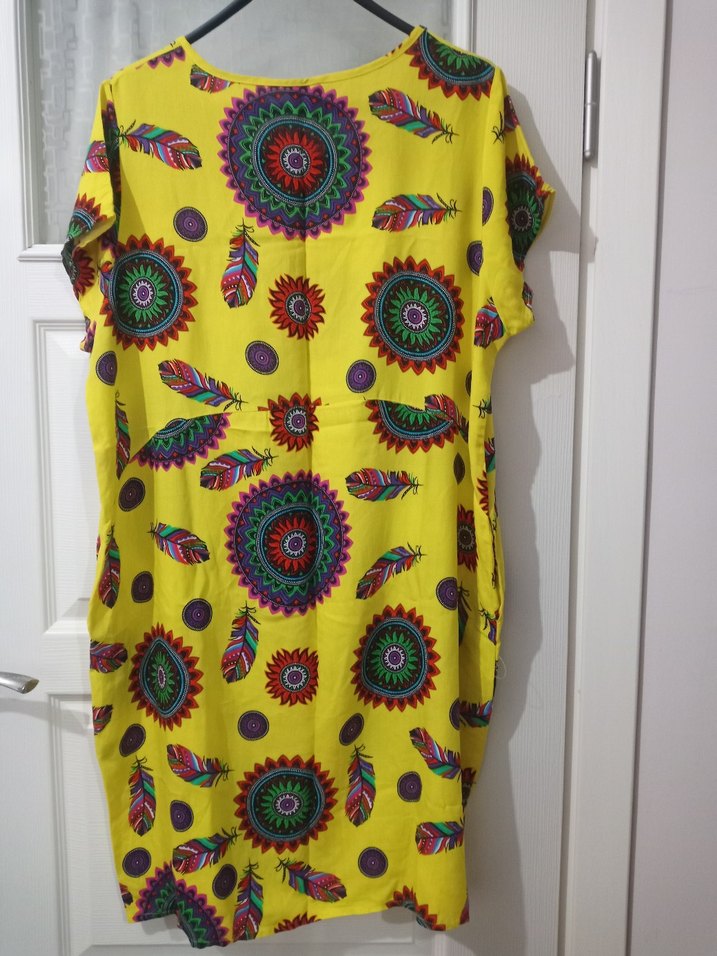 Renkli otantik Desenli yazlık Elbise - Görsel 3