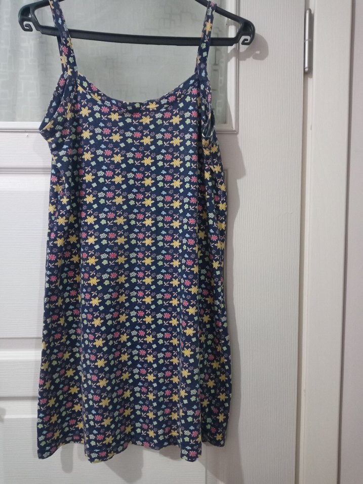 Çiçek Desenli Askılı Midi Elbise - Görsel 2