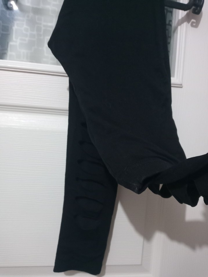 Siyah Dilimli  Kadın Tayt - Görsel 3