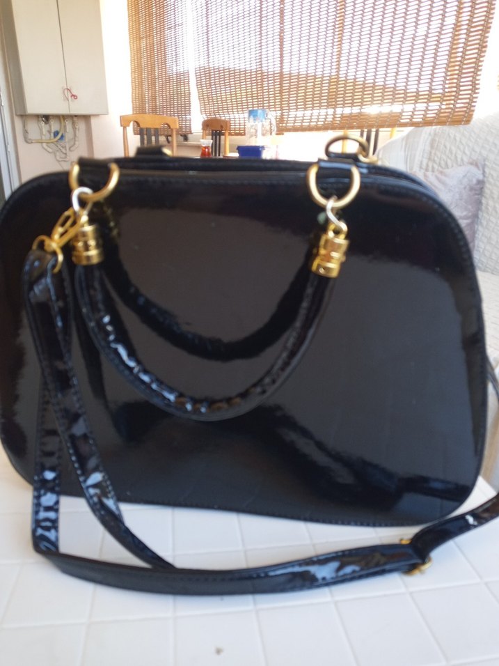 rugan deri, otantik desen uygulamalı bayan çanta - Görsel 5