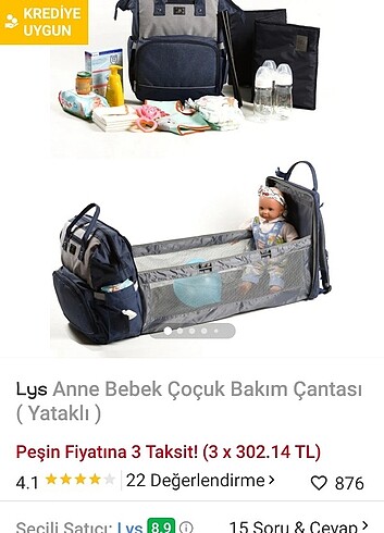 Beden Bebek bakım çantası (yataklı çanta)