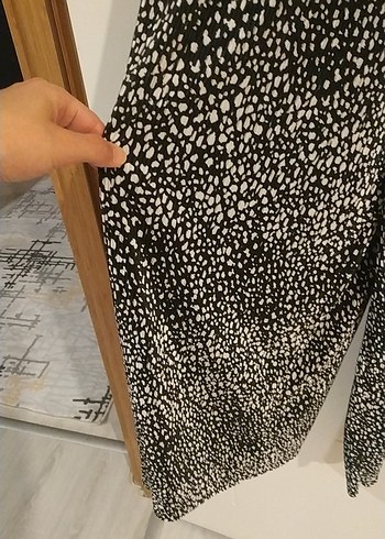 Bershka Zebra Desenli V Yakalı Uzun Elbise