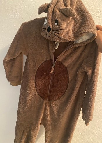 Kahverengi Bebek Erkek Tulum, Kürklü Detaylı - Görsel 2