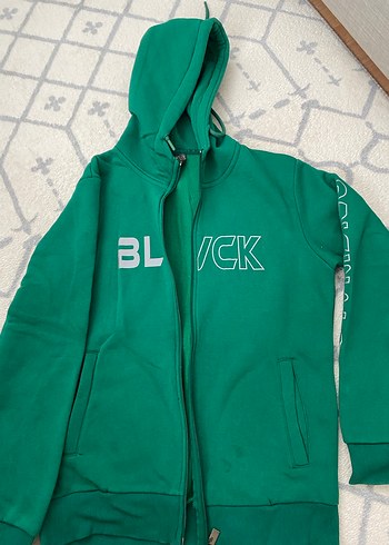 Yeşil Kapüşonlu Fermuarlı Erkek Sweatshirt
