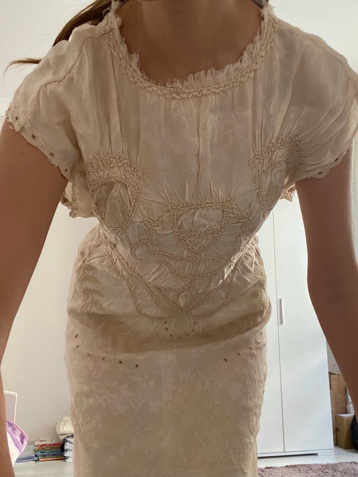 İşlemeli Dantel Detaylı Zara Elbise - Görsel 4