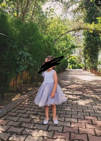 24-36 Ay Beden Kız Çocuk Gri Kolsuz Fırfırlı Elbise