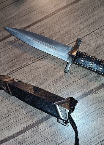 Gerçek Metal Kabzalı Assassin Hançer Kılıç 27cm Suikastçi Dekor - Görsel 4