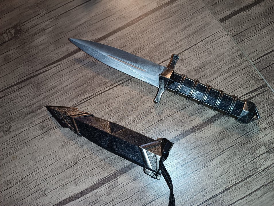 Gerçek Metal Kabzalı Assassin Hançer Kılıç 27cm Suikastçi Dekor - Görsel 4