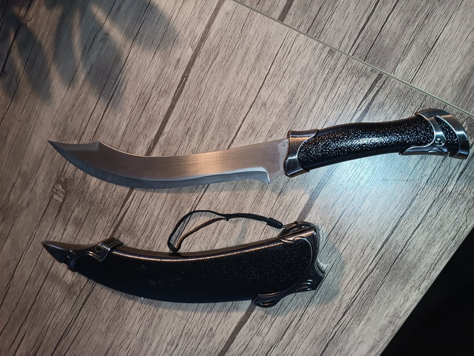 Gerçek Metal Kabzalı Assassin Hançer Kılıç 43cm Suikastçi Dekor - Görsel 5